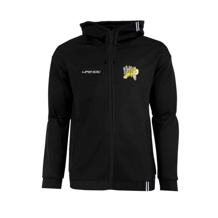 Unihoc Hood Zip LEGACY schwarz wizards Bern-Burgdorf