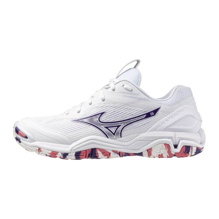 Mizuno WAVE STEALTH 6 white/violetindigo/camelliaros