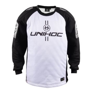 Unihoc Alpha Goaliepullover  -weiss/schwarz-M