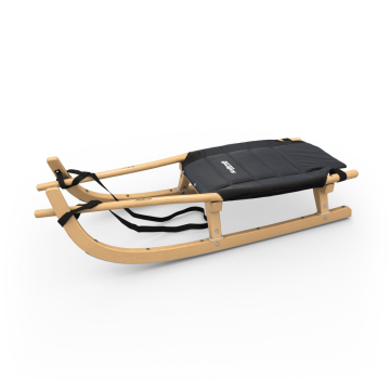 Tourenrodel Zweisitzer mit Polstersitz (für 1-2 Personen) schwarz