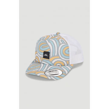 Flood Trucker Cap blue rainbow stripe