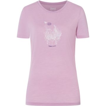 Super:Natural W Flowerhands Tee Mauve Mist/Fresh White/Deep blue