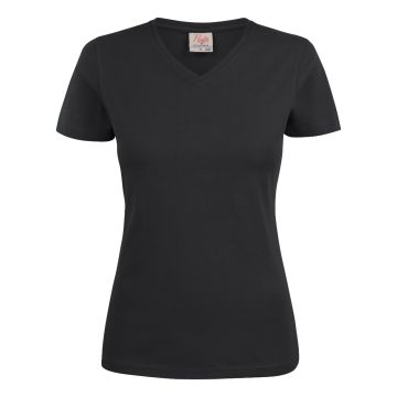 Printer heavy v lady shirt black
