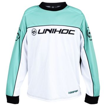 Unihoc KEEPER Goaliepullover-weiss/tuerkis-M