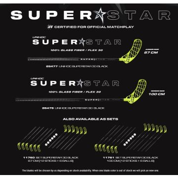 UNIHOC SUPERSTAR 30 Set 12 Schläger + 6 Bälle
