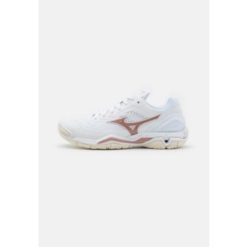 Mizuno Wave Stealth V Damen-weiss/rose-37