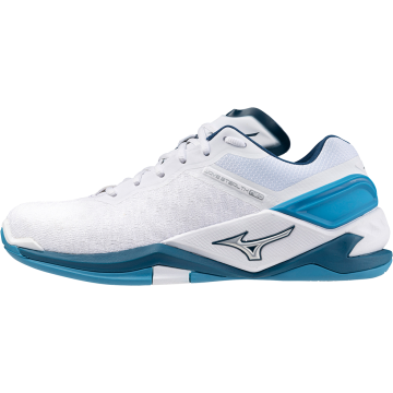 Mizuno-WAVE-STEALTH-NEO-Weiss-Sailor-Blue-Hallenschuh-Maximale-Leistung