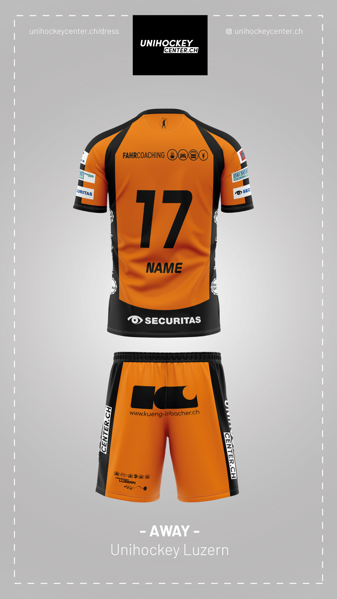 Unihockey Dress Sublimiert Unihockey Luzern AWAY